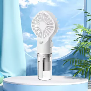 Handheld Desk Misting Fan USB Rechargeable Portable Small Air Cooler Summer Gift - Picture 1 of 21