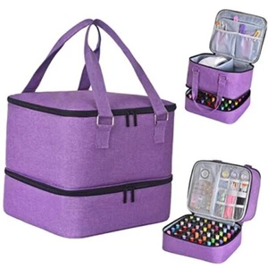 Nail Polish Organizer Case - Holds 42+ Bottles (15ml/0.5 fl.oz) and 1 Purple - Picture 1 of 7