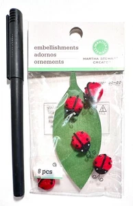Martha Stewart Felt Ladybugs Stickers Scrapbooking Embellishment Card Making - Picture 1 of 1