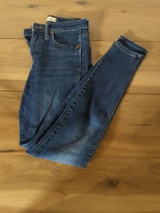 Madewell 10" High Rise Skinny Jeans Women's Tall Size 26 Blue Dark Wash 5-Pocket - Picture 1 of 6