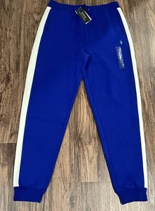 Polo Ralph Lauren boys Striped Double-Knit Jogger Track Pants XL (18-20) Royal - Picture 1 of 6