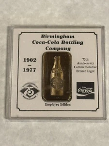 Barra de bronce Coca Cola Birmingham Alabama 75 aniversario empleado (sin plata) - Imagen 1 de 4