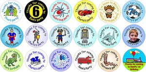 48 custom personalised birthday / party stickers for boys - Picture 1 of 19