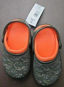 Dinosaur Size 7 Orange Childrens Garden Clogs Slides Non-Slip Beach Pool Shower  - Picture 1 of 3
