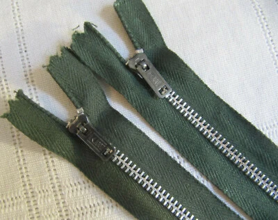 (2) Talon Falcon 4" VERDE OSCURO Metal De Colección Cierre Cremallera Lote EE. UU. NUEVO EN STOCK Foto 1 de 4