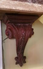 Mahogany Acanthus leaf Wall Corbel Sconce Bracket Home Decor Pair