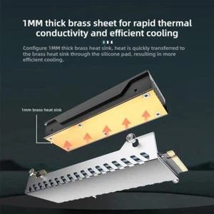 ARGB SSD M.2F Cooling Cooler HeatSink 2280 Brass Heat GXS Sink 9000RPM I2X9 - Zdjęcie 1 z 13