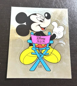 Vintage 1987 Disney MGM Studios Mickey Mouse Sticker Decal Director's Chair New - Picture 1 of 3