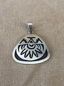 Vintage Hopi Thunderbird Sterling Silver 925 Pendant - Picture 1 of 9