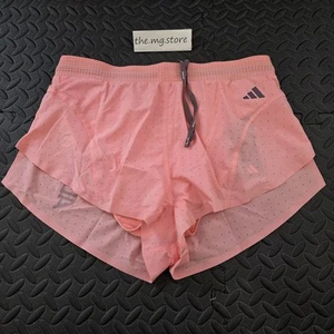 Pantaloncini da corsa Adidas donna ADIZERO split rosa scintillante taglia small IT4568 - Foto 1 di 8