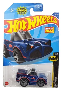 Hot Wheels 2022 Batman • Classic TV Series Batmobile • Navy Blue Tooned Diecast - Picture 1 of 2