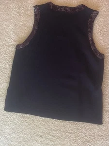 J Crew Tanktop Wollmischung Pailletten schwarz/pflaume Größe Medium - Bild 1 von 12