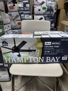Hampton Bay Mena 44 in. Matte Black LED Indoor/Outdoor Ceiling Fan w/ Light Kit - Picture 1 of 4