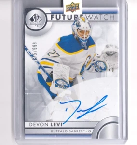 2023-24 Upper Deck SP Authentic Future Watch AUTO 103 Devon Levi /999 Sabres - Picture 1 of 2