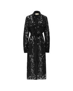 Mode d'Vie Lace Shirt Dress Model MDV0820203 Women Black Dresses - Picture 1 of 4