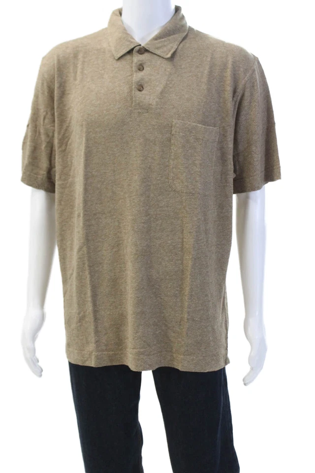 Мужская футболка-поло Joseph Abboud с короткими рукавами и воротником базовая коричневая размер L - Изображение 1 из 4