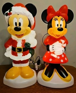 Disney Natale Topolino e Minnie 24" illuminato soffiaggio SET SPEDIZIONE GRATUITA - Foto 1 di 3