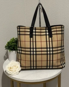 Authentic BURBERRY Vintage Nova Check Tote Handbag - EUC Made In Italy (2005) - Picture 1 of 14