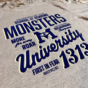 Disney Pixar Monsters University T-shirt NWT Size M Gray Graphic Scare School - Picture 1 of 7
