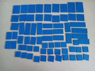 LEGO BULK LOT 68 BLUE FLAT PLATES 4X 6X - Image 1 of 3