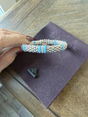 Lagos Blue Single Station Diamond Caviar Bracelet 9mm - Image 1 of 3