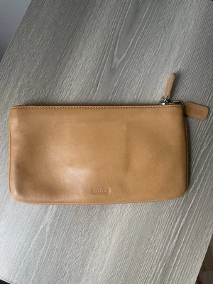 De Colección COACH SKINNY 7170 Kit de Maquillaje Estuche con Cremallera Bolso de Cosméticos - Cuero Beige Foto 1 de 4