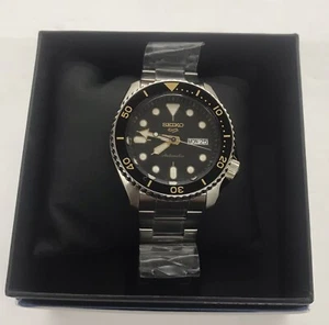 Seiko Men's Automatic Watch R5 Stainless Steel Strap SRPD57K1 Gold Markers 9" - Picture 1 of 10