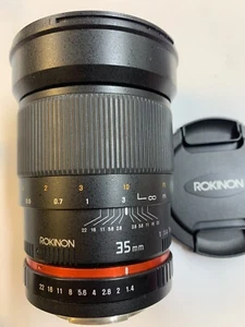 CAMERA LENS - ROKINON SAMYANG AF35 35m F/1.4 AS UMC fir CanonEF - Picture 1 of 10