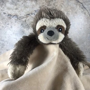 BEARINGTON BABY COLLECTION BROWN SLOTH LOVEY SECURITY BLANKET STUFFED ANIMAL - Picture 1 of 7