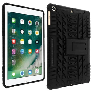 Coque iPad 5 / 6 / Air / 2018 Coque Antichocs renforcé + Support intégré Noir - Photo 1/5