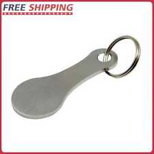 Metal Keychain Shopping Cart Token Keyring Hook Coin Holders Clip (Silver)