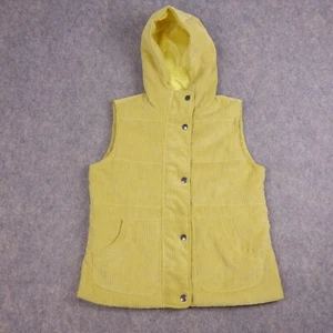 Love + Harmony Jacket Large Yellow Snap Button Hooded Sleeveless Vest Womens - Picture 1 of 9