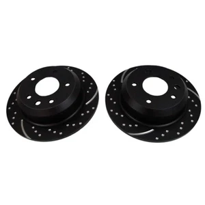 JAGUAR XJ40 REAR DISCS GROOVED UPRATED EBC BRAKE DISCS JLM12424TG - Picture 1 of 4