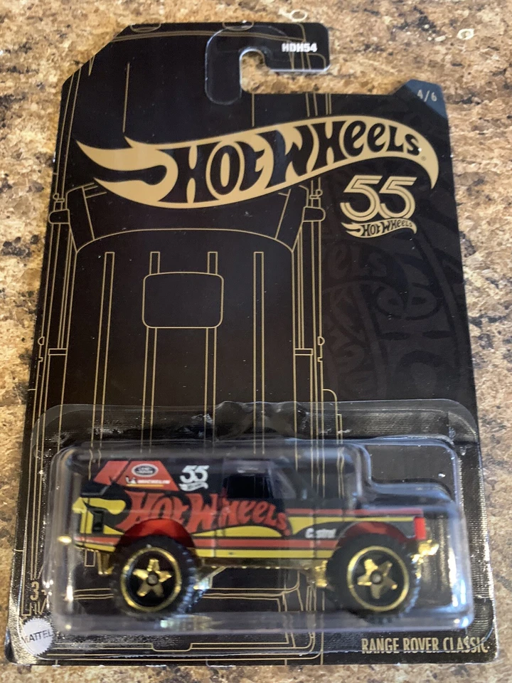 HOT WHEELS Range Rover Classic 55th Anniversary Black and Yellow Land HLJ99 2023
