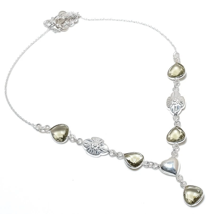 Collar de joyería de plata de ley 925 hecho a mano con piedras preciosas de alejandrita tamaño 18" Foto 1 de 1