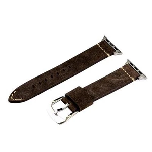 Clockwork Synergy® Dapper Suede Buffalo Brown SS Watch Band for 42mm Apple Watch - Picture 1 of 1