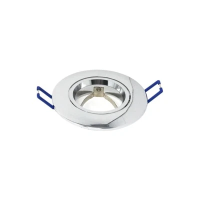 Porta faretto a incasso tondo supporto portafaretto controsoffitto p12 argento - Immagine 1 di 4