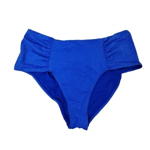 Parte inferior de bikini Time and Tru para mujer XL Royal Crew azul 1X cintura alta acanalada plus - Imagen 1 de 7