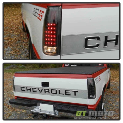 Black 1988-1998 chevy Silverado C/K Suburban Tahoe Sierra LED Tail Lights Lamps - Image 1 of 4