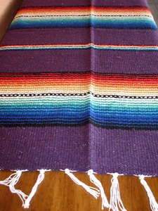Rio Bravo Serape ONWRB-Purple Southwest Southwestern Blanket Table Cover Afghan - Picture 1 of 4