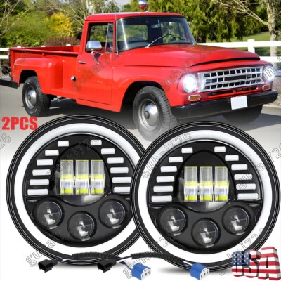 Faros redondos LED de haz alto/bajo para International Harvester serie R 2 piezas 7" Foto 1 de 4