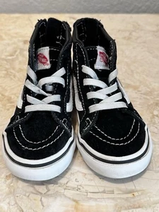 Vans SK8-Hi Top Zip Black / White Toddlers Skate Shoes Sneakers Size 7 - Picture 1 of 16