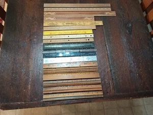 VTG LOT 18 WOODEN STEEL PLASTIC MAGNIFYING RULERS WESTCOTT EYESAVER NATL QUALITY - Picture 1 of 24