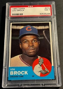1963 LOU BROCK TOPPS #472 PSA 7 CUBS HOF (298) - Picture 1 of 2