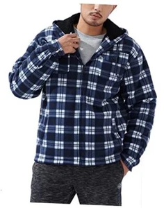 Heavyweight Hoodies for Men Jackets Comfy Sherpa Lined Zip Up Large Navy-130 - Picture 1 of 7