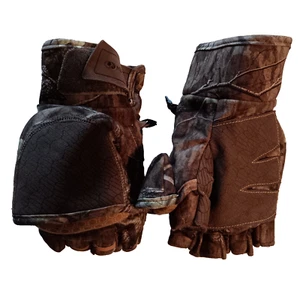 Mossy Oak Pop-Top Half Finger Gloves with Mitten Cover / Camo Men's Size/Medium - Picture 1 of 4
