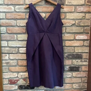 ted baker purple silk cocktail dress Euc 4 10 - Picture 1 of 10