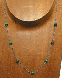 Sterling Silver Gemstone Beaded Necklace...Handmade USA...**NAME YOUR STONE** - Picture 1 of 4
