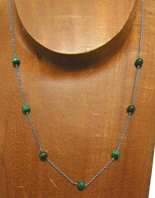 Sterling Silver Gemstone Beaded Necklace...Handmade USA...**NAME YOUR STONE**  - Image 1 of 4