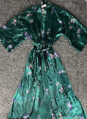 Винтажная ночная рубашка CALIFORNIA DYNASTY цветочный многоцветный халат PJ M - Изображение 1 из 4